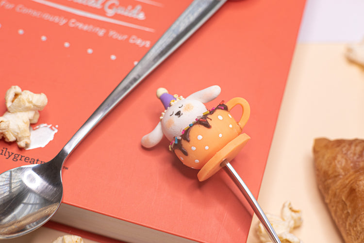 decorated bunny cup spoon