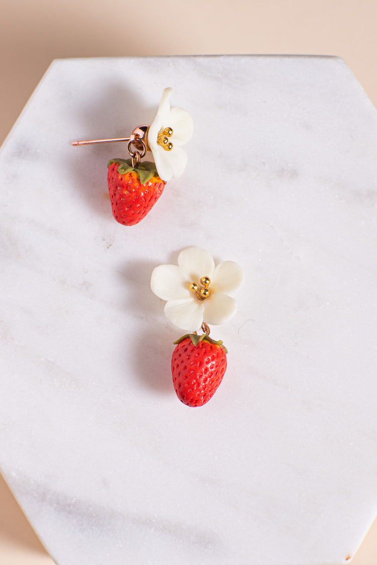 Wild Strawberry and Flower Studs