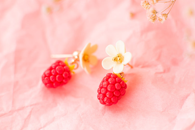 Wild Raspberry  Earrings