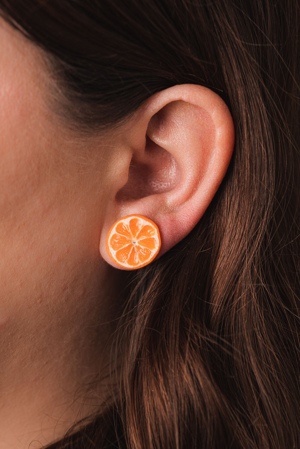 orange cupcake handmade  stud earrings