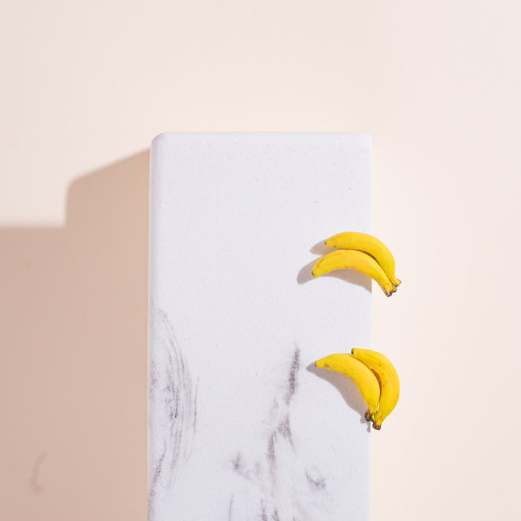banana handmade polymer clay stud earrings