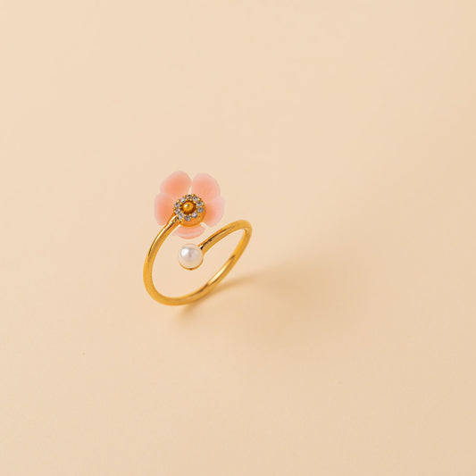 cherry blossom handmade pearl ring