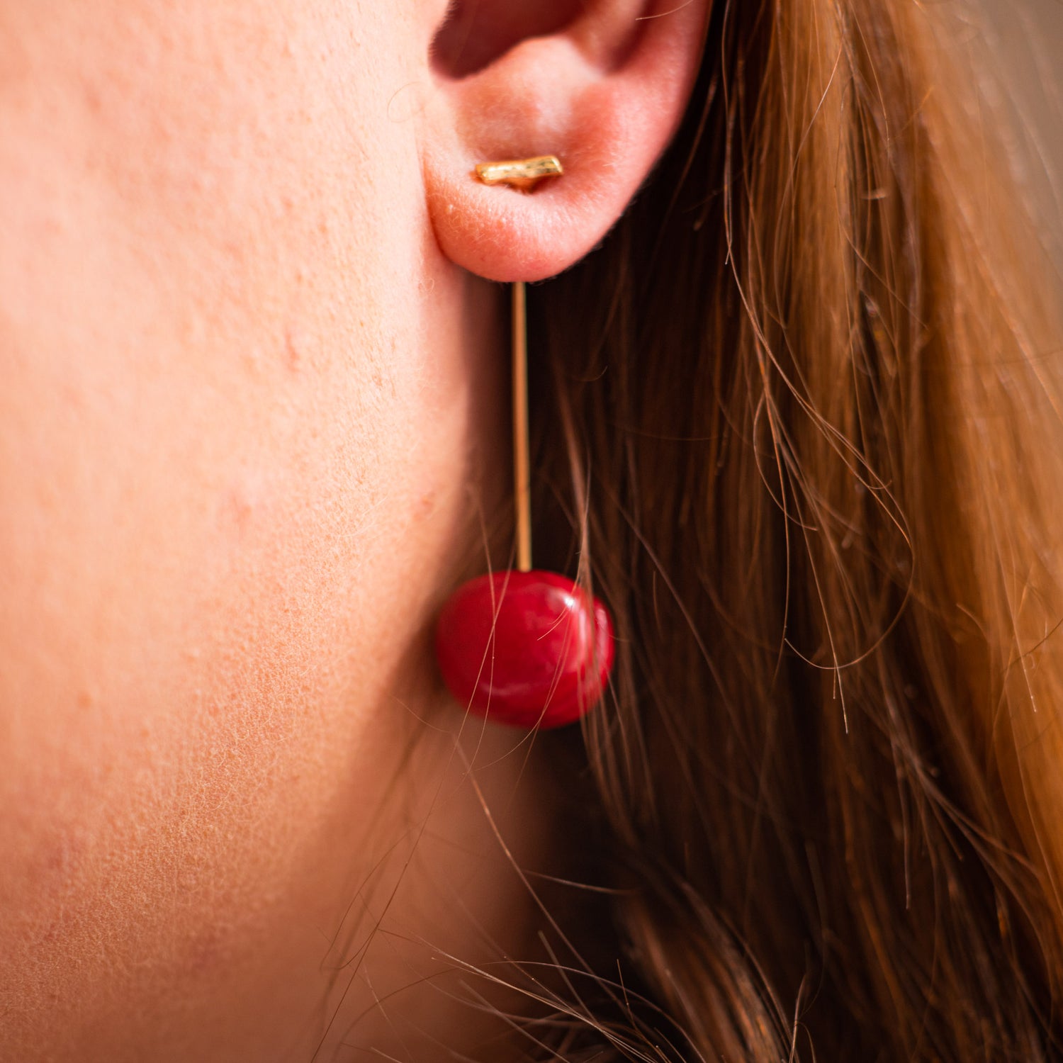 handmade cherry earrings