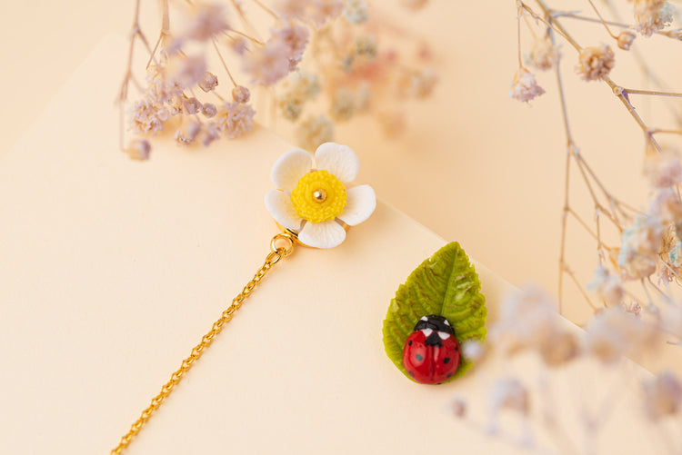 daisy ladybug handmade statement earringsdaisy ladybug handmade statement earrings