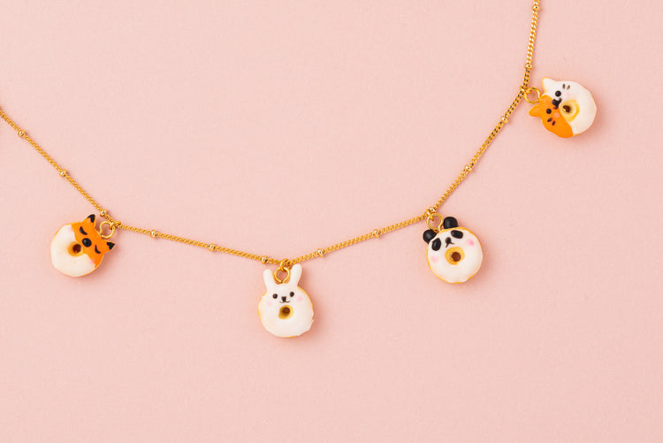cute funny donuts necklace