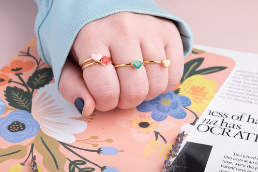 stackable heart rings