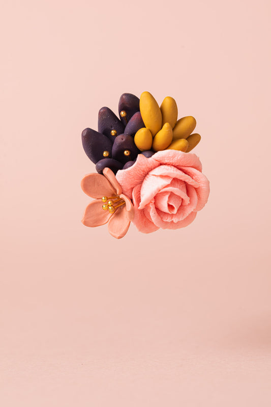 modern rose floral brooch