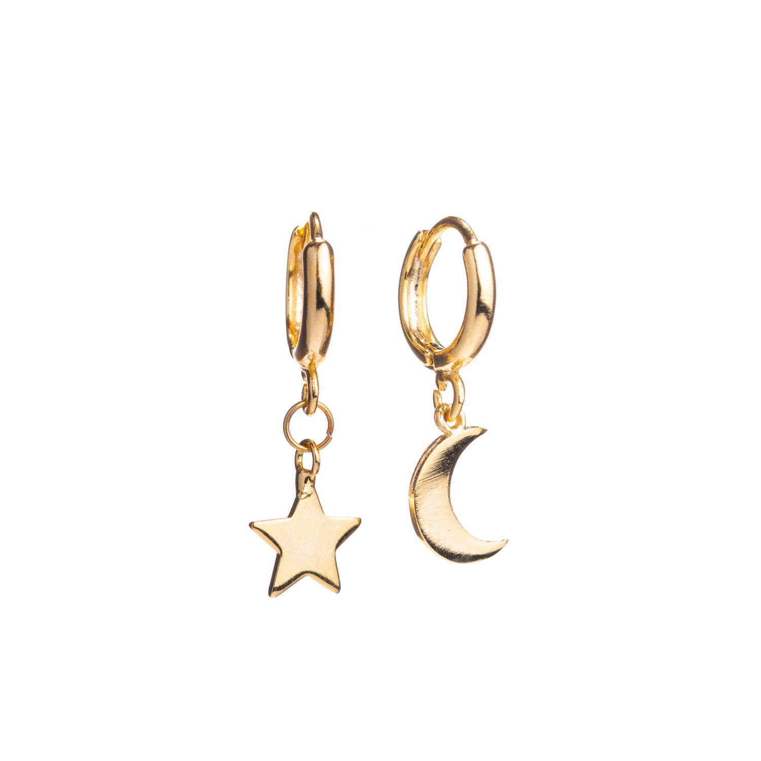 moon star hoop earrings