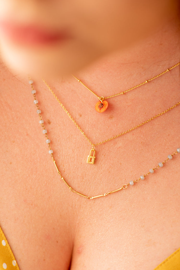 peach layered statement necklace