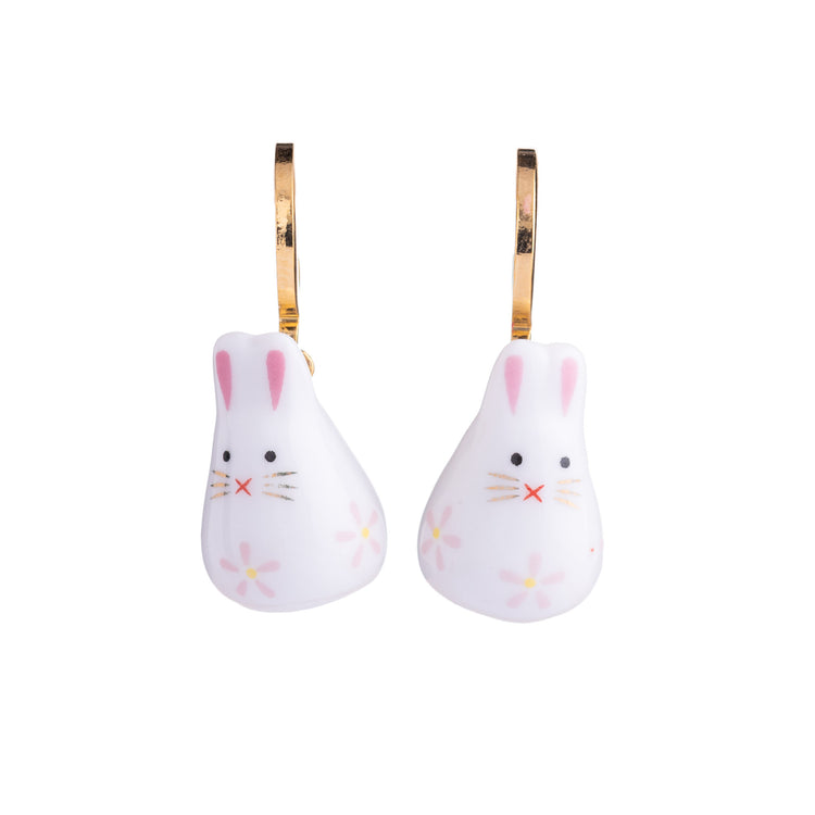 bunny porcelain earrings